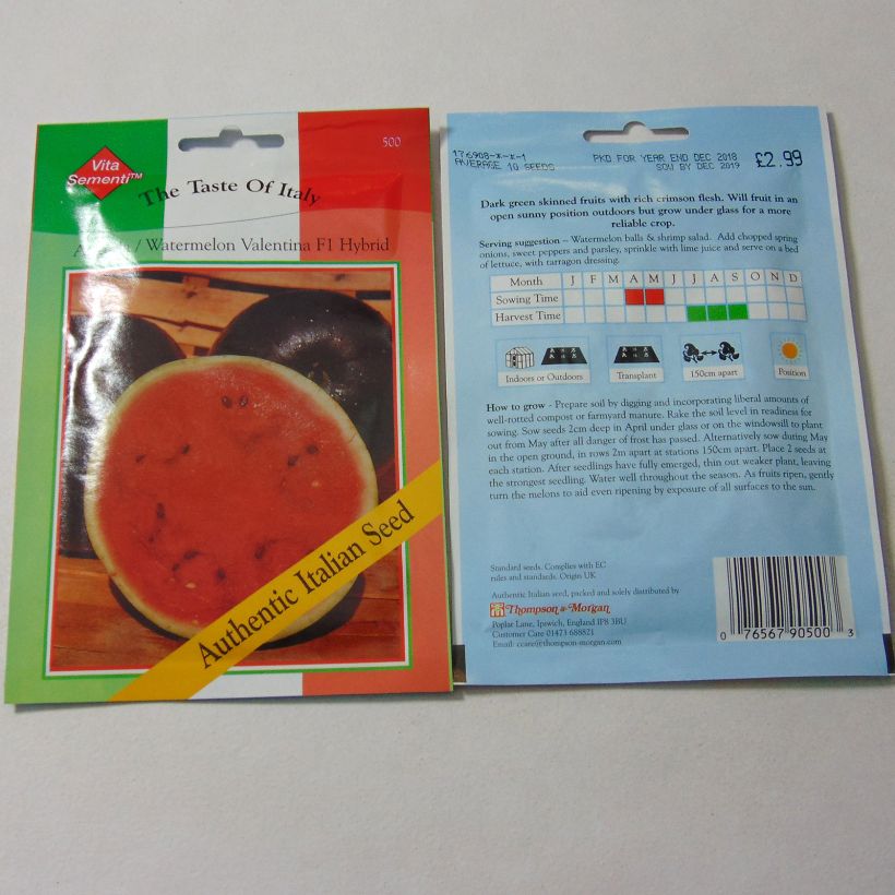 Example of Citrullus lanatus Valentina, La Dolcissima per pack of 10 seeds specimen as delivered