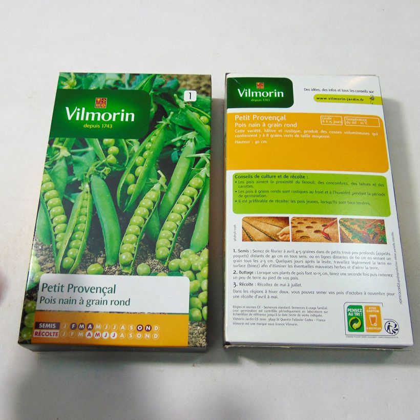 Example of Dwarf Pea Petit Provençal - Vilmorin Seeds per pack of 800 seeds specimen as delivered