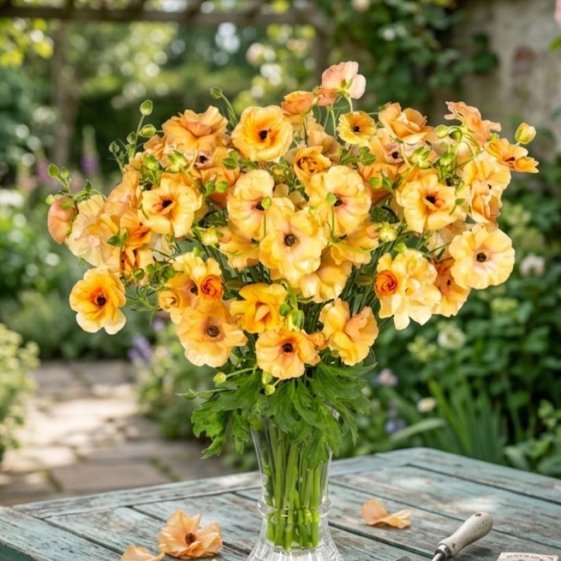 Ranunculus asiaticus Butterfly Vestalis® - Persian buttercup (Plant habit)