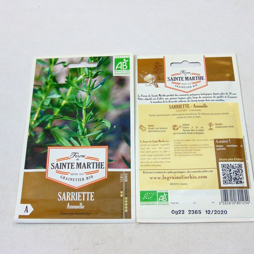 Example of Organic Annual Savory - Ferme de Sainte Marthe seeds per pack of 500 seeds specimen as delivered