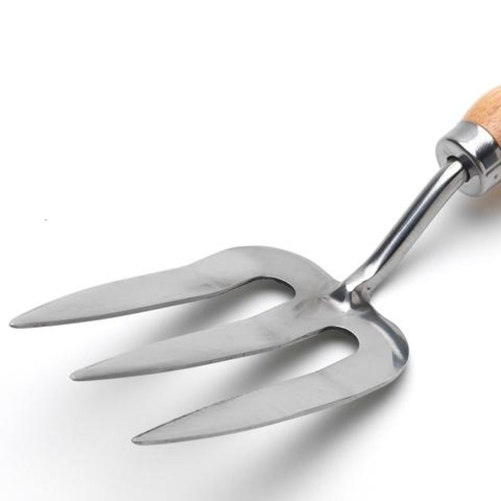Three-pronged, stainless steel hand fork from Burgon & Ball - RHS Range