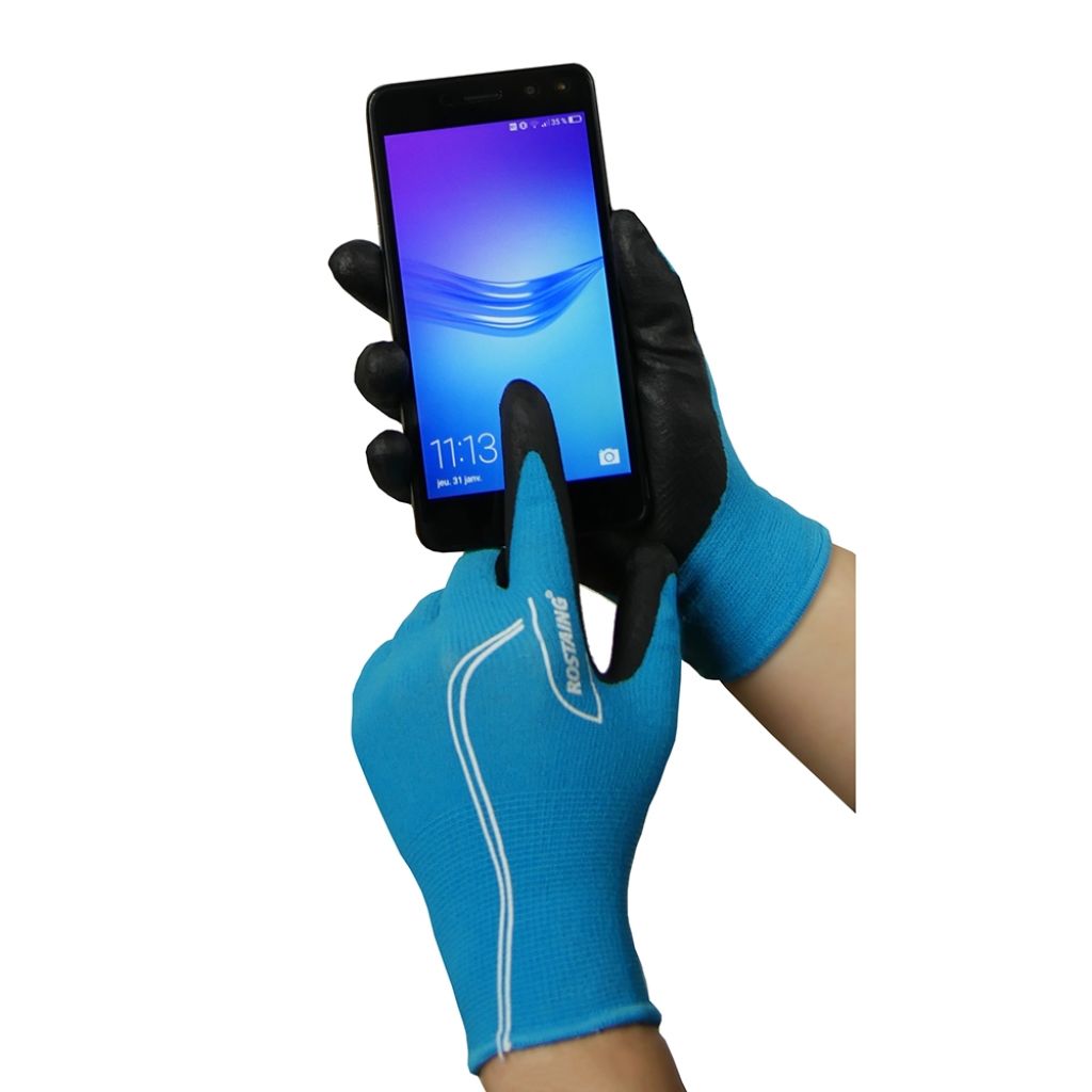 Rostaing MaxTeen blue tactile gloves for children - 10-12 years