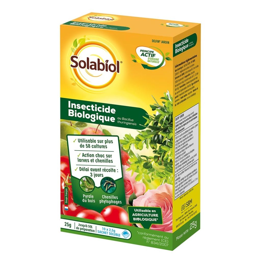 Organic insecticidal Solabiol in a box of 10 sachets of 2.5 g each