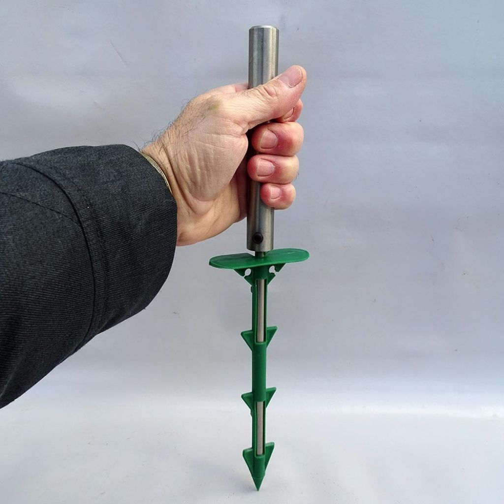 Installation Tool for Polypropylene Nails for Weed Control Mat