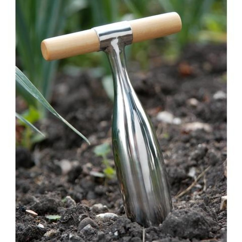 Polished steel-handled Planting Dibber - RHS Range by Burgon & Ball
