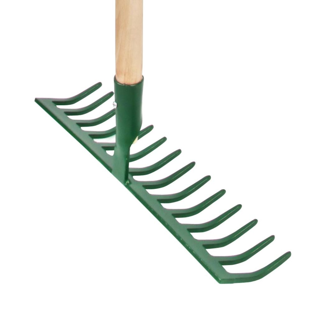 Tempered steel rake with 14 curved tines by Spear & Jackson