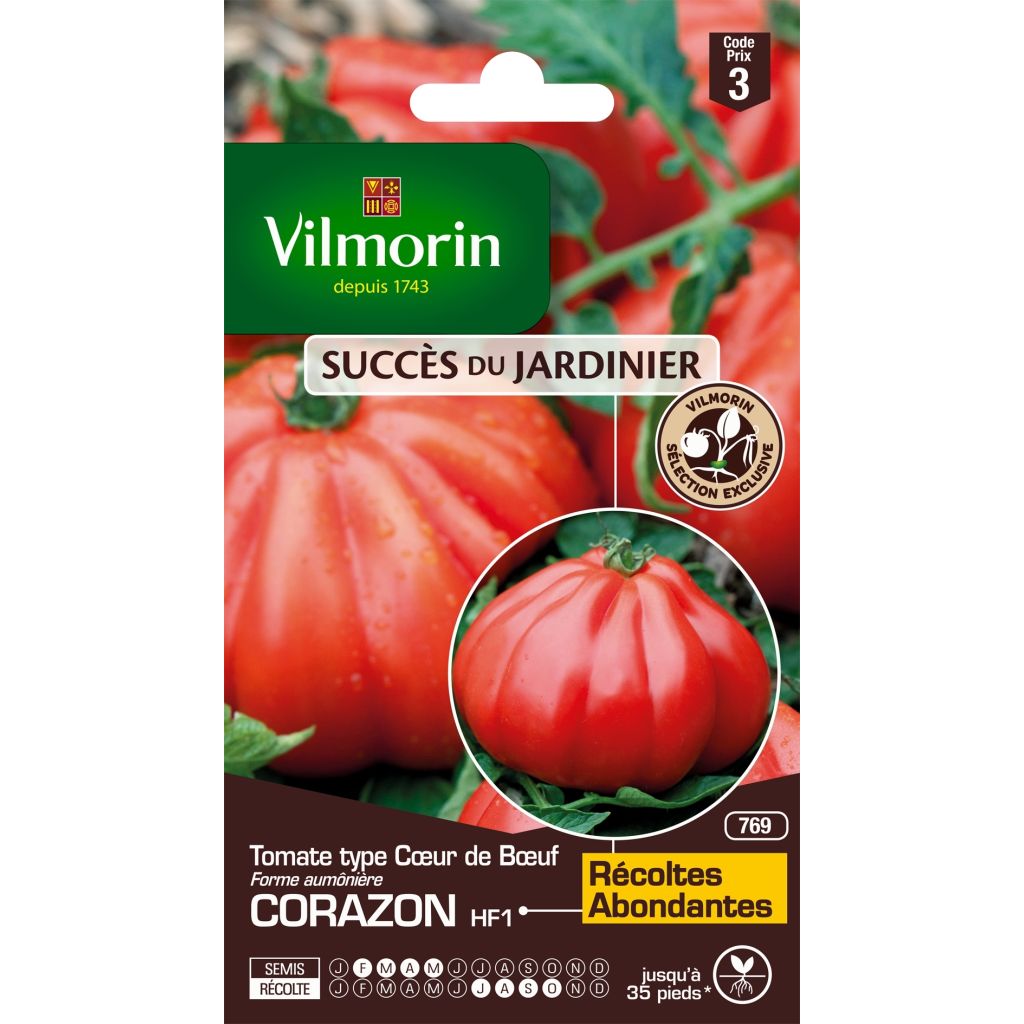 Tomate Corazon F1 - Vilmorin - Cœur de bœuf hybride