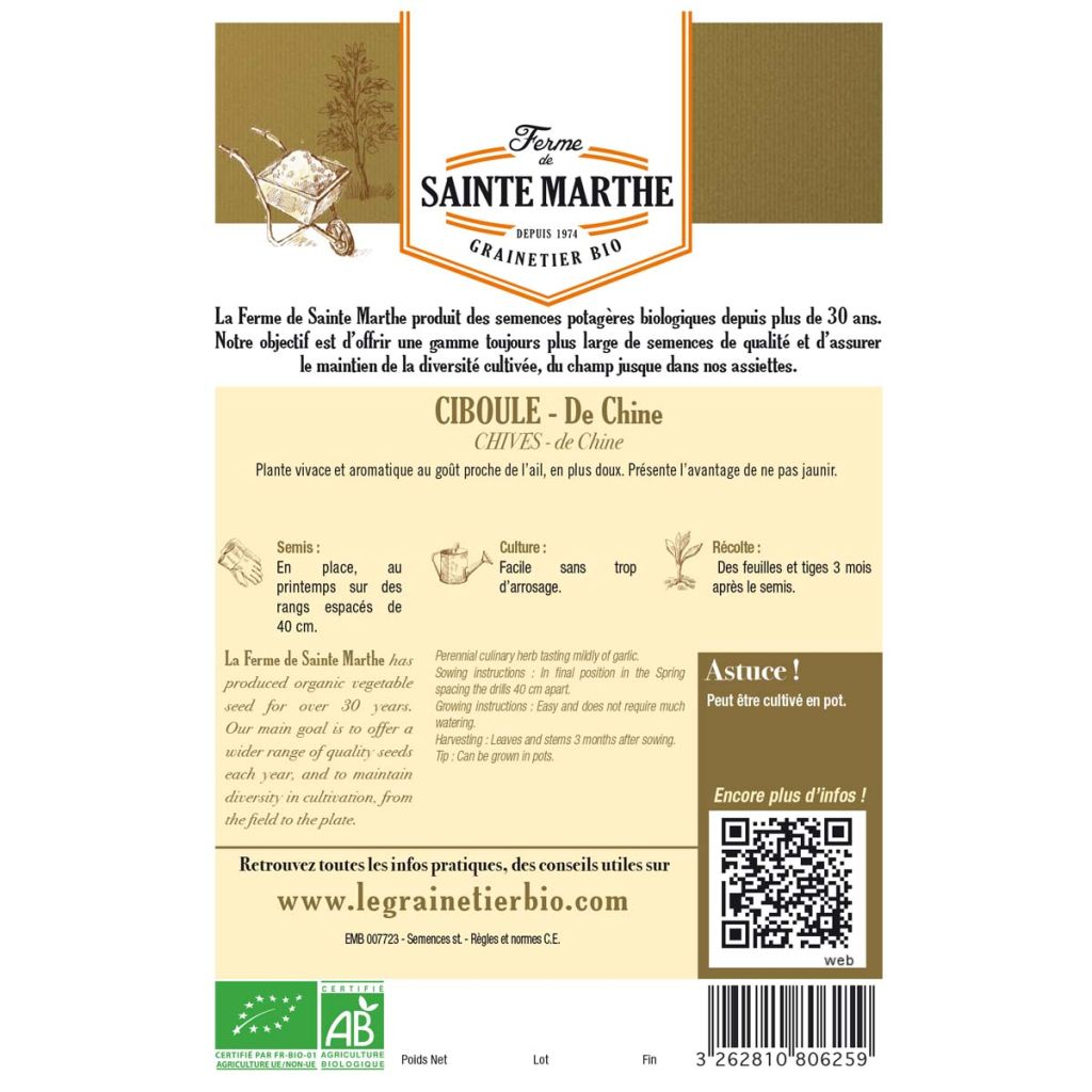 Garlic Chives - Ferme de Ste Marthe Seeds