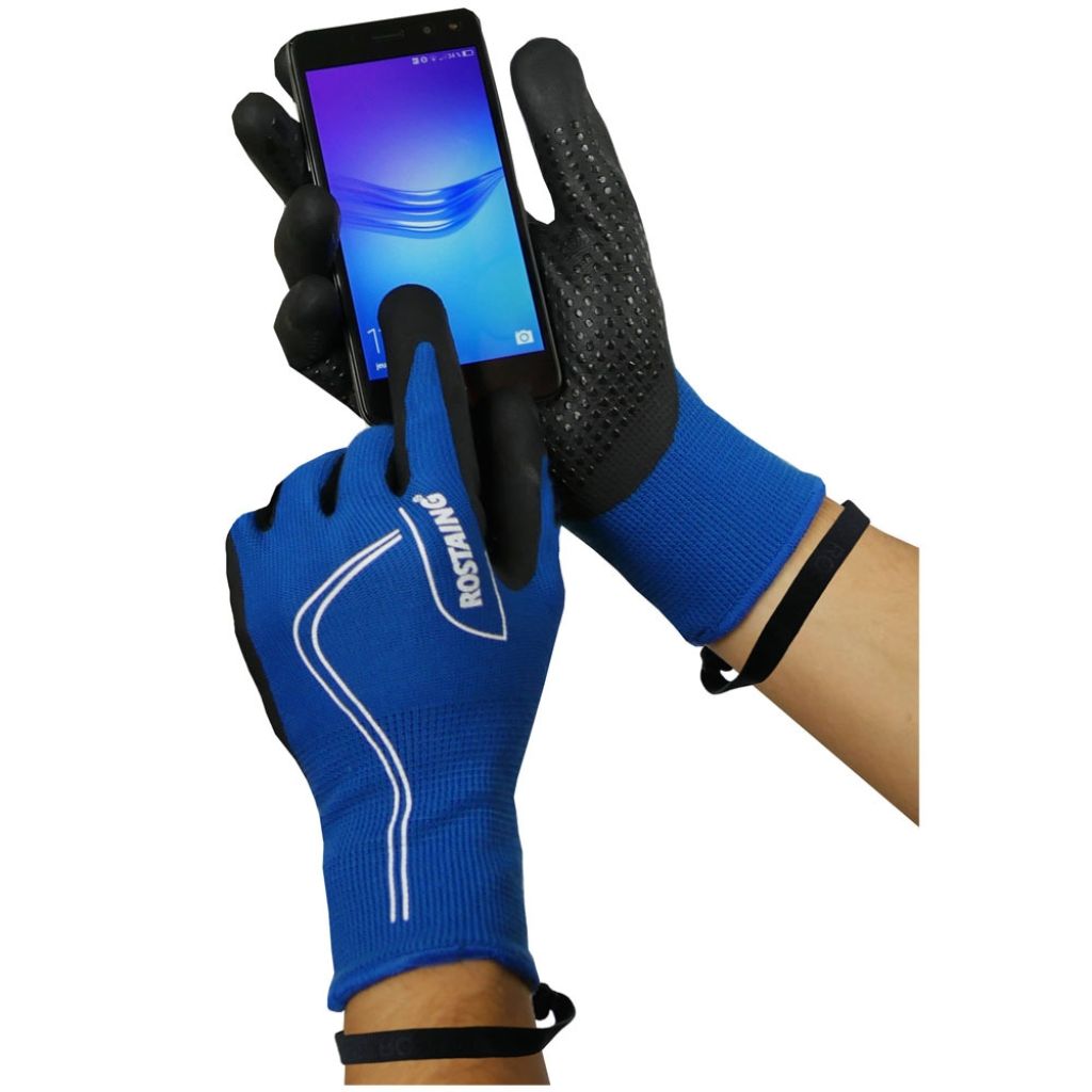 Rostaing men's MaxFreeze Royal Blue half-season tactile gloves
