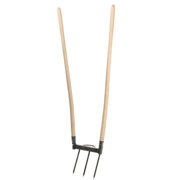 Three-pronged traditional forged biofork by De Pypere