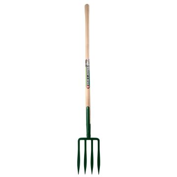 Spear & Jackson 23cm Spatulate 4-Tine Fork with Wooden Handle