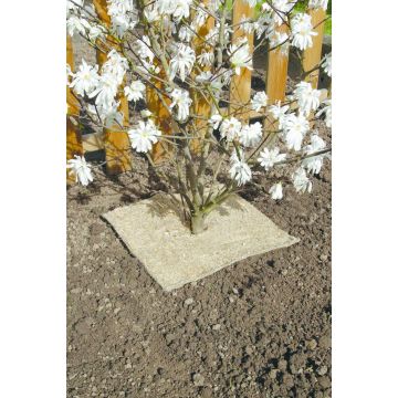 Organic biodegradable natural hemp and flax mulch mat - 0.40 x 0.40 meters